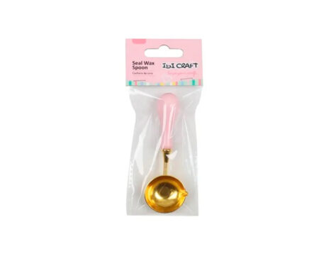 CUCHARA PARA LACRE C/MANGO DE MADERA ROSA PASTEL