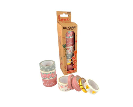 WASHI TAPE BOX 8 ROLLOS DE 5 MTS LOVE